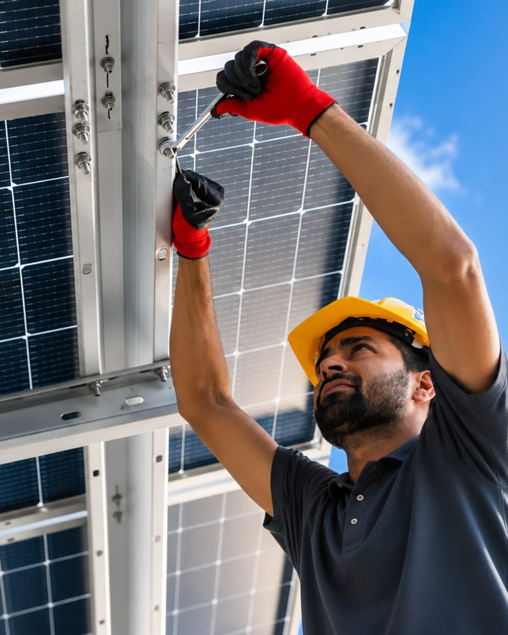 Solar system installation in progress